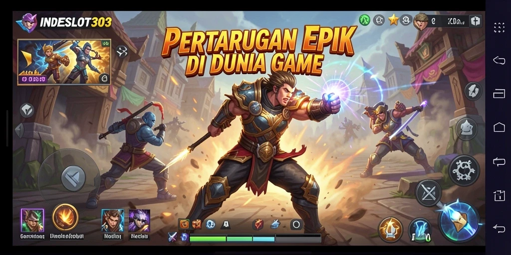 Tampilan gameplay seru dalam pertarungan INDESLOT303.