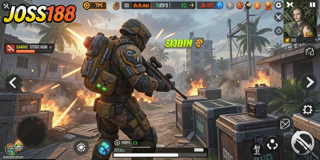 Tangkapan layar gameplay JOSS188 dengan aksi pertempuran yang intens.