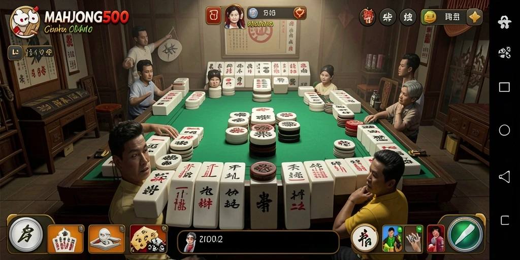 Tampilan gameplay menarik dalam MAHJONG500 dengan aksi olahraga seru.