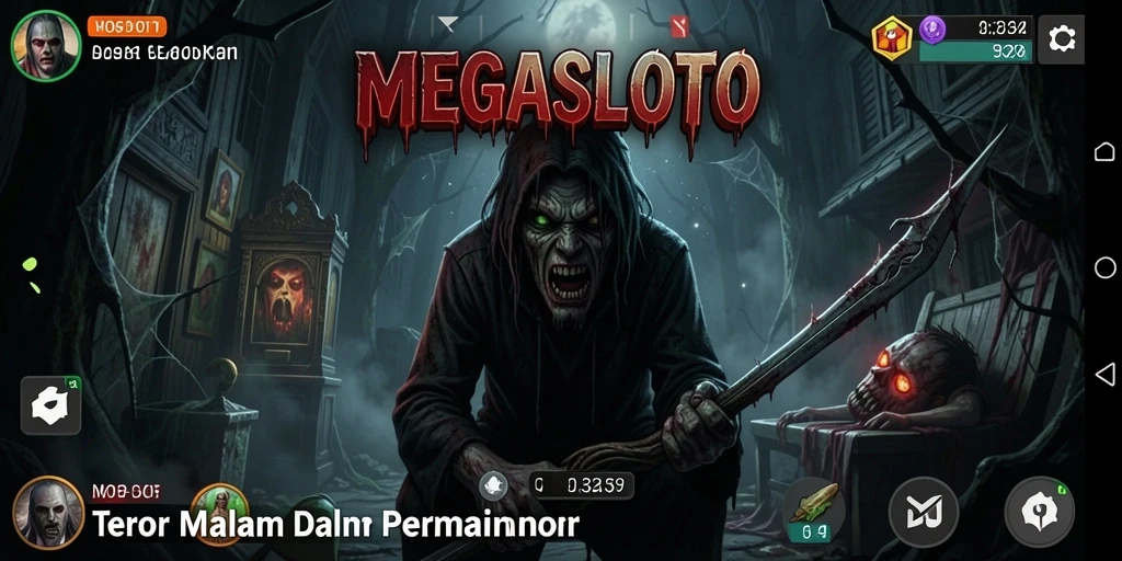 Tampilan gameplay horor yang mencekam di MEGASLOTO.