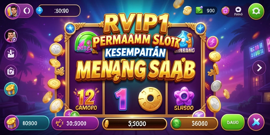 Tampilan gameplay menegangkan di RVIP1 dengan berbagai tema slot.