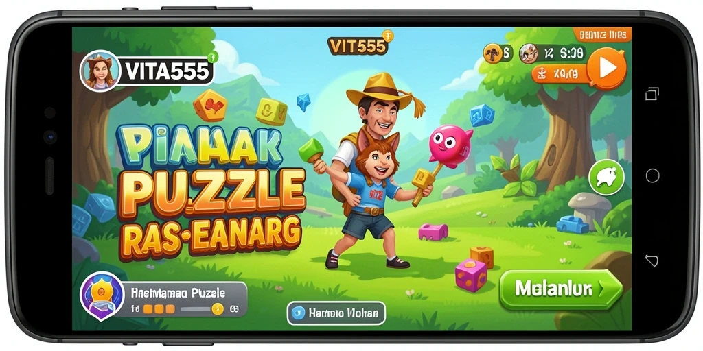 Tangkapan layar gameplay VITA555 menampilkan teka-teki yang menarik.